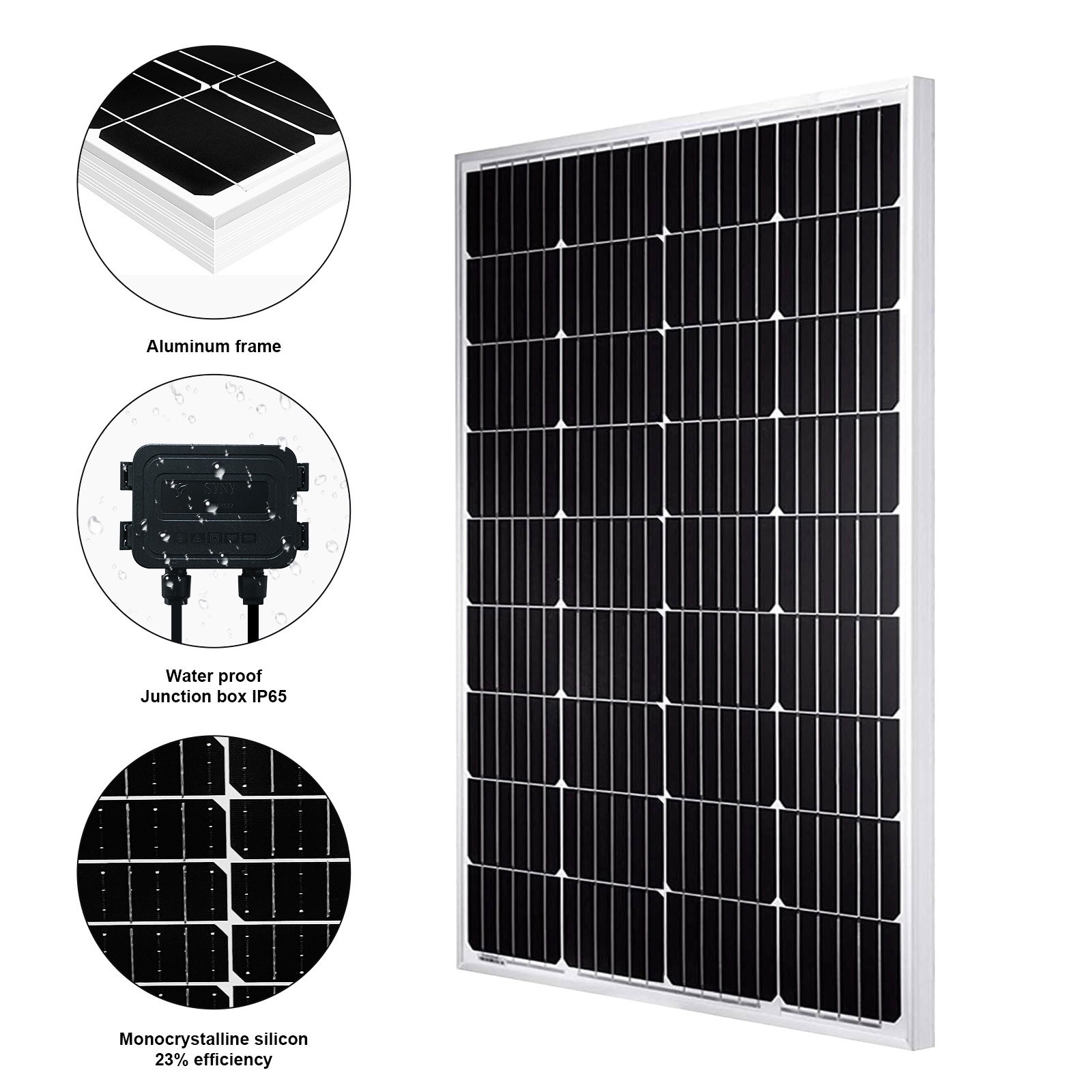 200W 12V Monocrystalline Solar Panel High Efficiency Home RV Campervan Off Grid