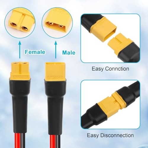 10AWGPCS XT60 Extension Cable 3 5 10 1505 30 35 40 50 75 100FT XT60 2FT 2
