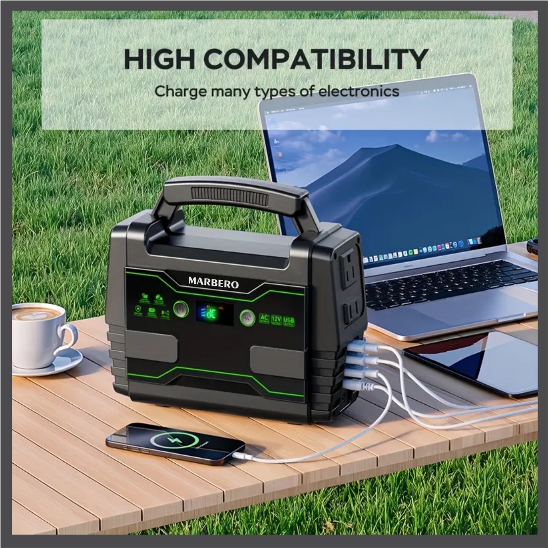 Marbero Portable Power Station 155Wh 150W Generator w/ FREE 30W Solar Panel