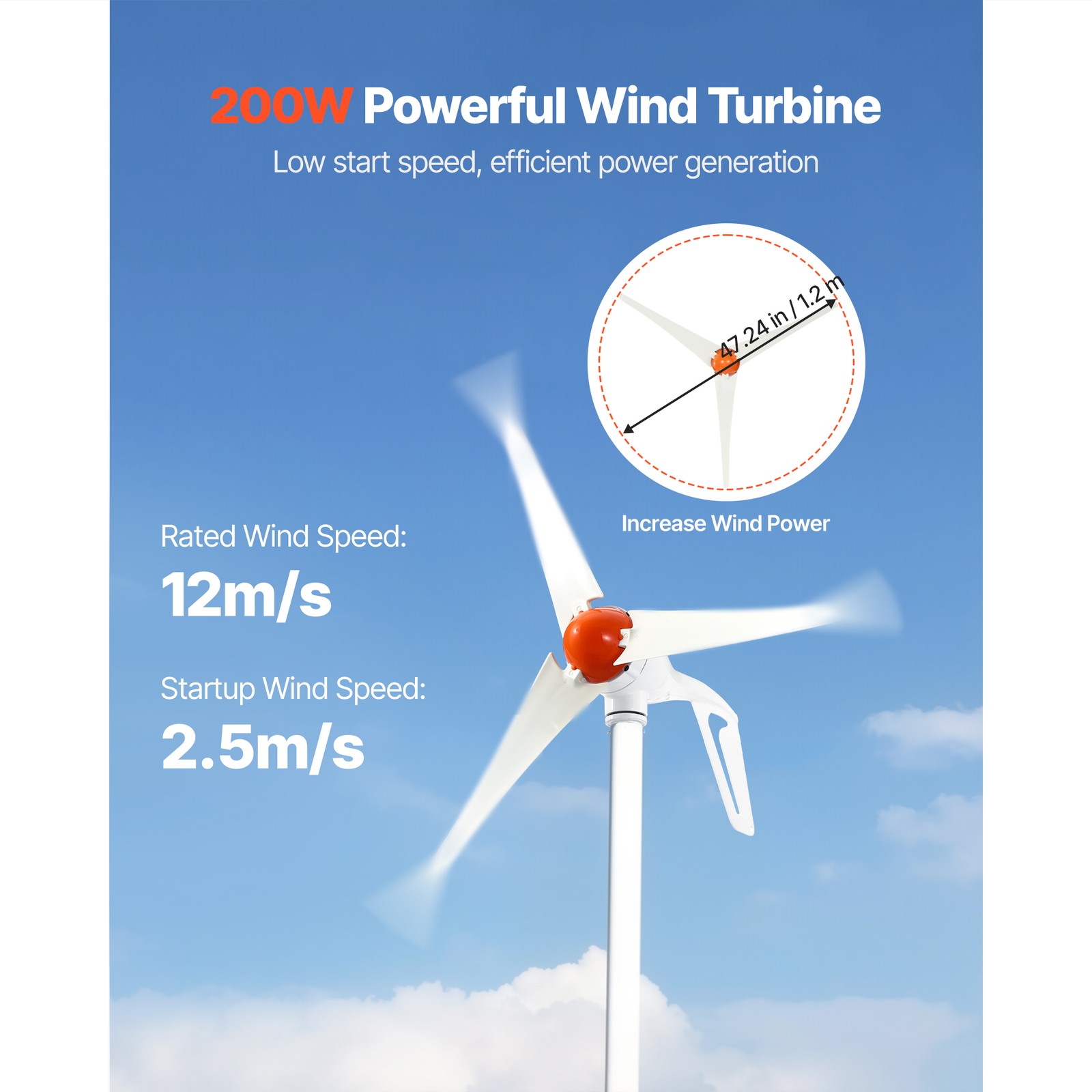 Uimoso12V 400W Solar and Wind Energy Kit with2x100WSolar Panels and 200W Turbine