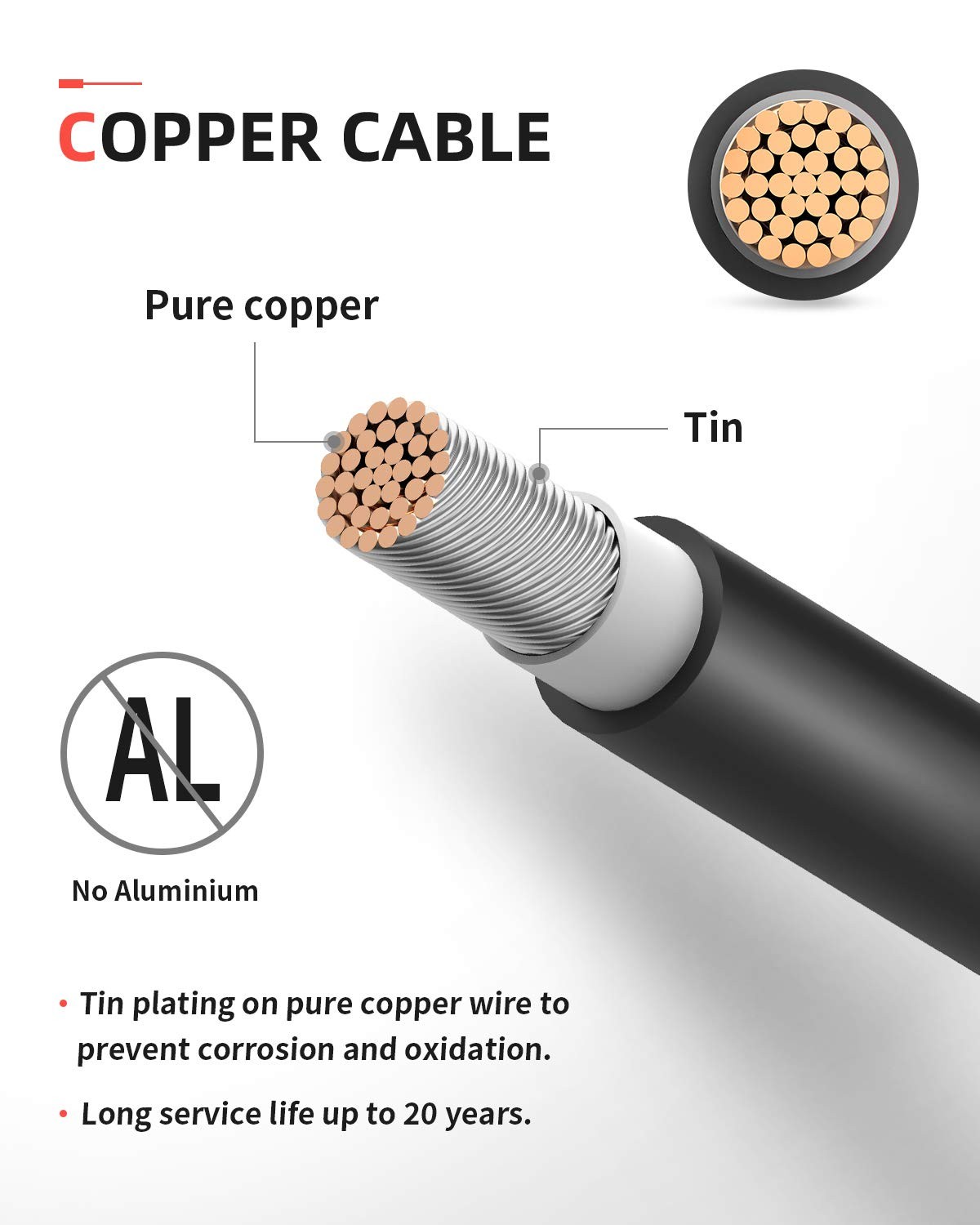 10 Feet 12AWG Solar Extension Cable with Female and Male Connector with Extra…