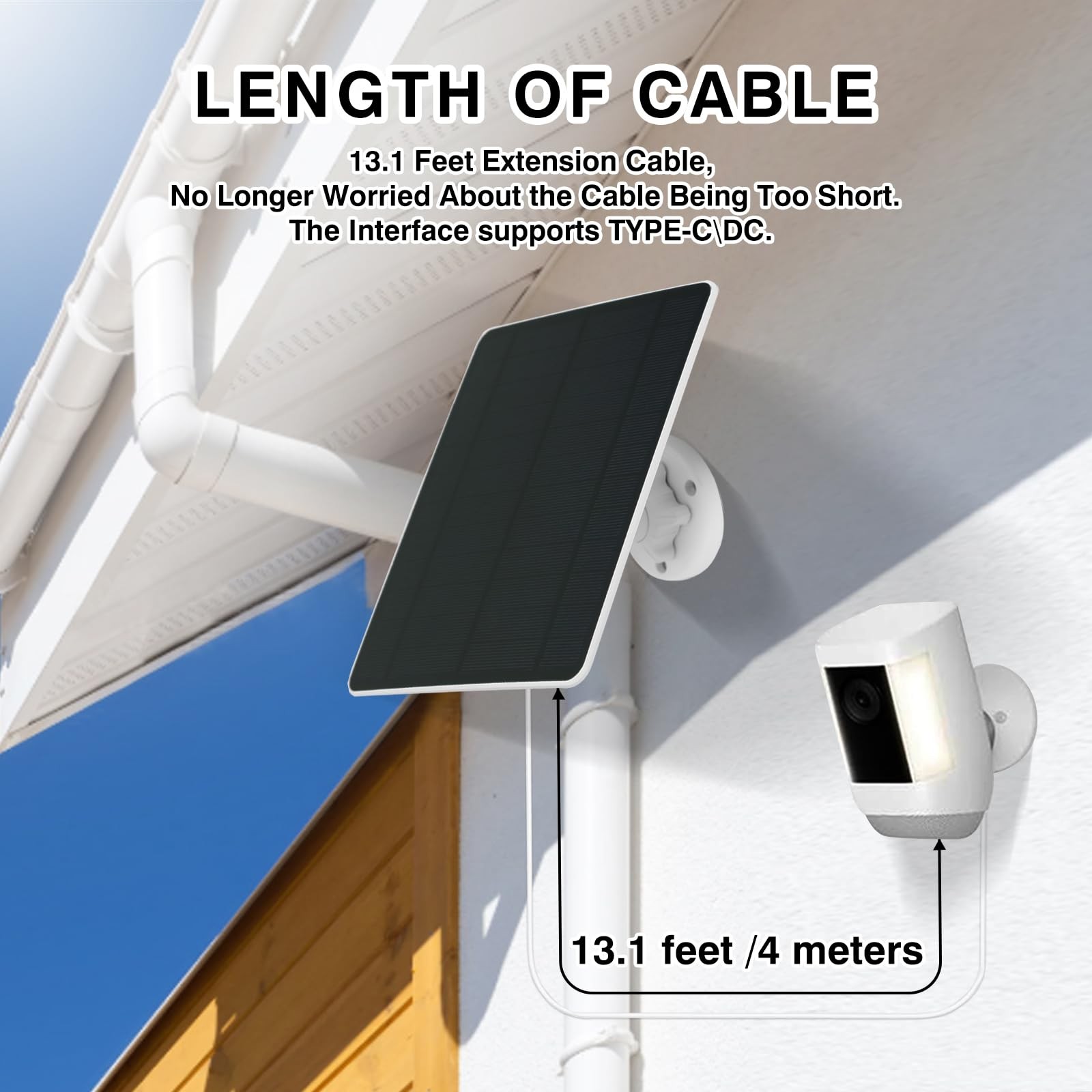Solar Panel for Ring Camera Compatible with Ring Spotlight Cam Battery/Plus/P…