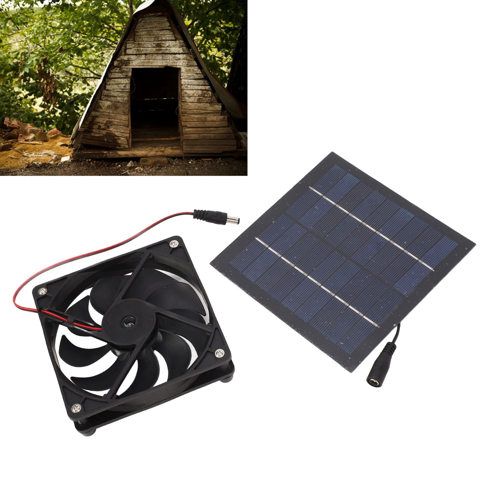 50W Powered For Greenhouse Sheds Chicken Coop Pet House Window Exhaust