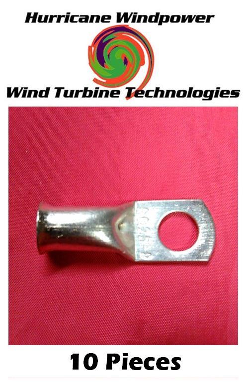 (10 PCS) 4 Gauge/AWG 5/16 In. Tinned Copper Lug Battery Cable Connector