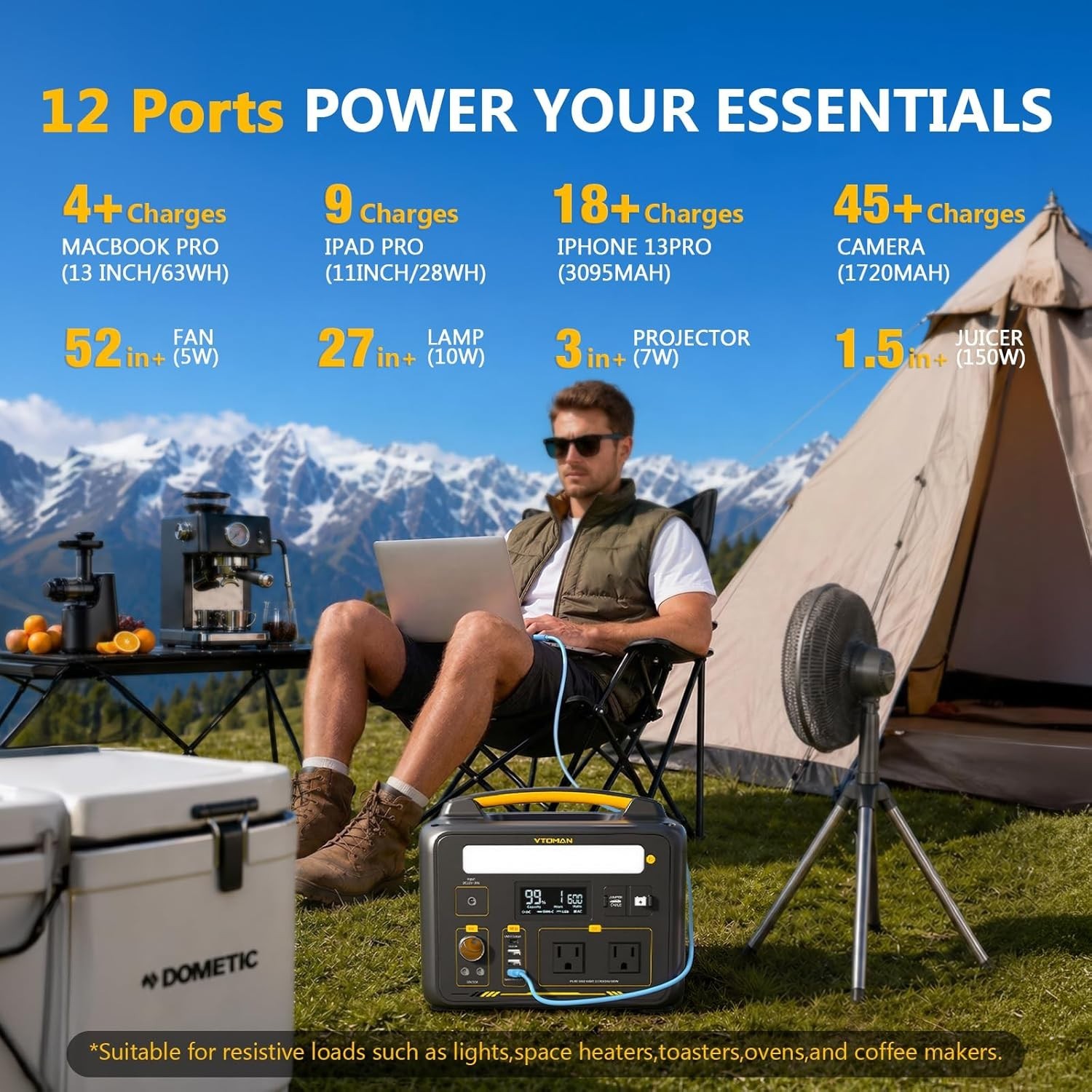 Jump 600X Portable Power Station 600W Surge 1200W, 299Wh LiFePO4 Battery Sola…