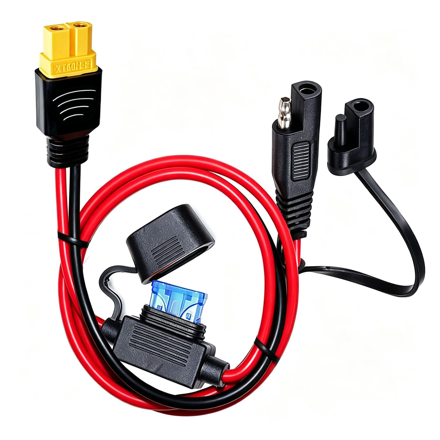 10AWG SAE to XT60 Connector Extension Cable,With 15A Protection Fuse for Safety,