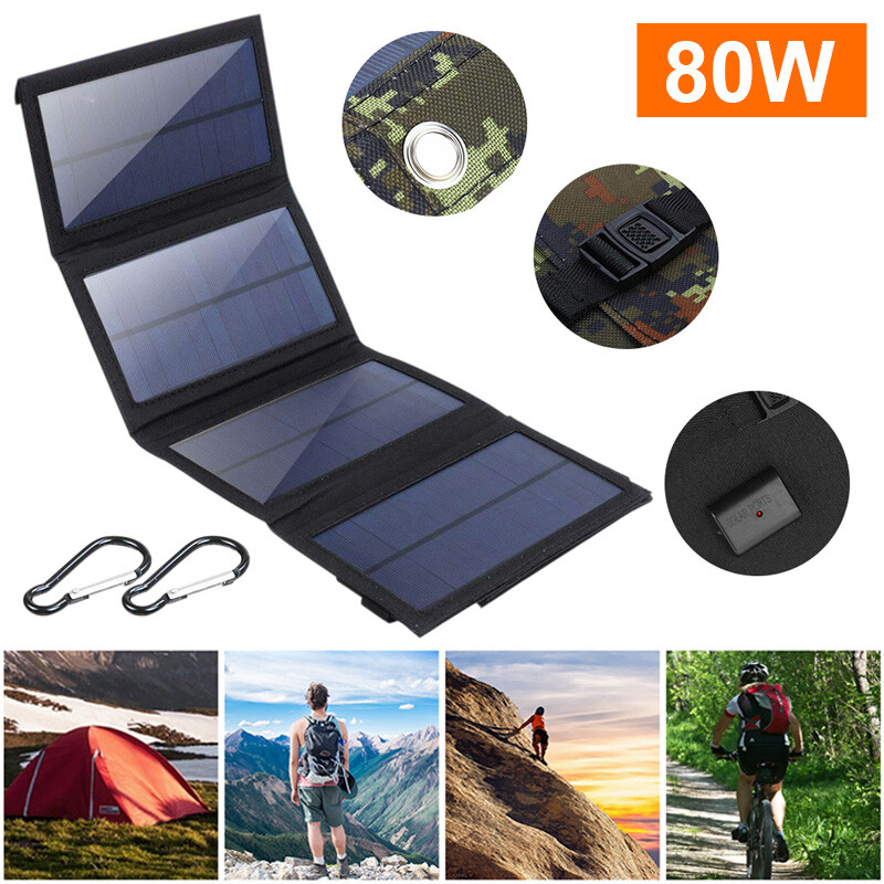 100Watt USB Portable Fast Charger Waterproof Solar Power Bank for Cell Phone