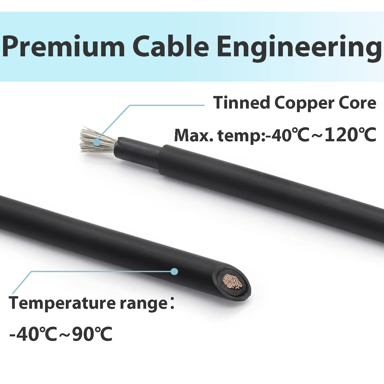 Solar Power Cable 4/6Mm2 12/10AWG Wire Photovoltaic TÜV TUV Cable for PV Panels