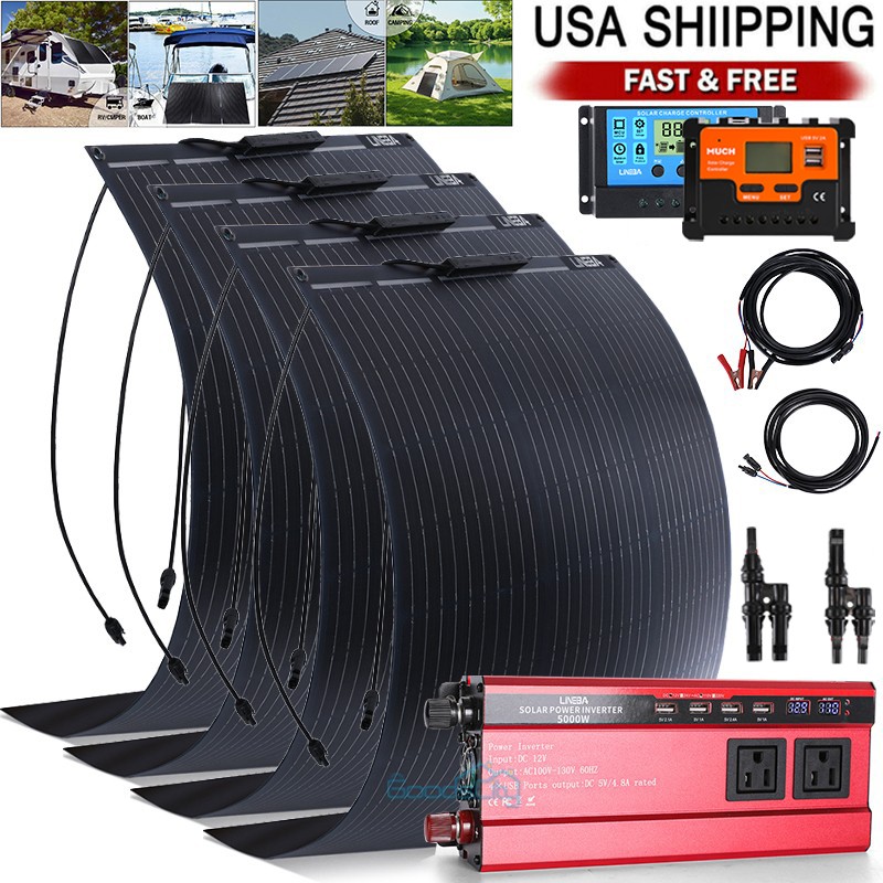 For Outdoor 5000W Complete Solar Power Generator 4 x 100W Solar Panel Kit Home