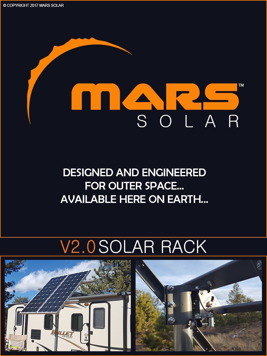 Mars Solar V2.0 Eagle Solar Panel Rack / 2″ (OD) Pole Mount Fits 40W – 700W