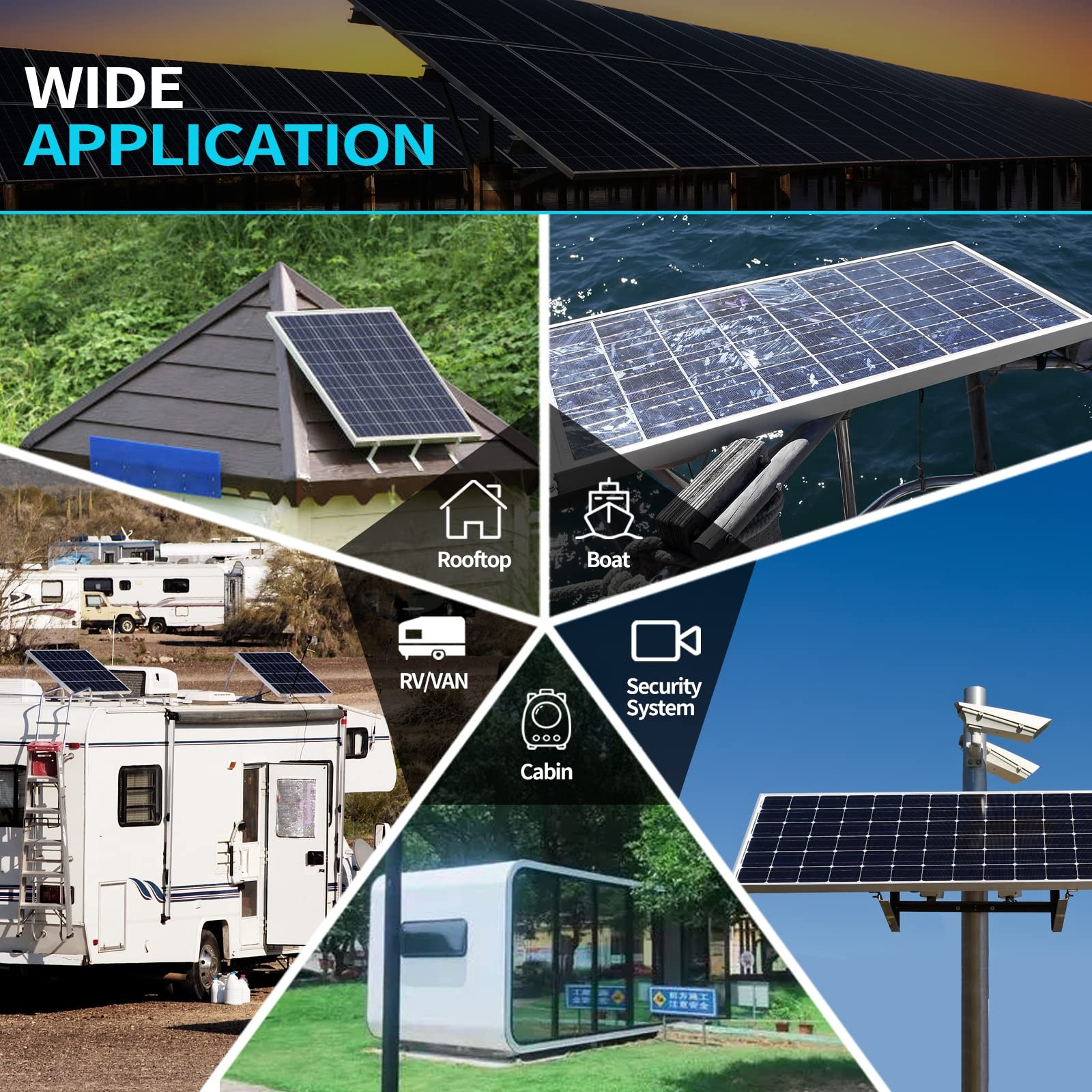 5W-Solar-Battery-Trickle-Charger-Maintainer 12V-Solar-Panel -Charger Waterpro…