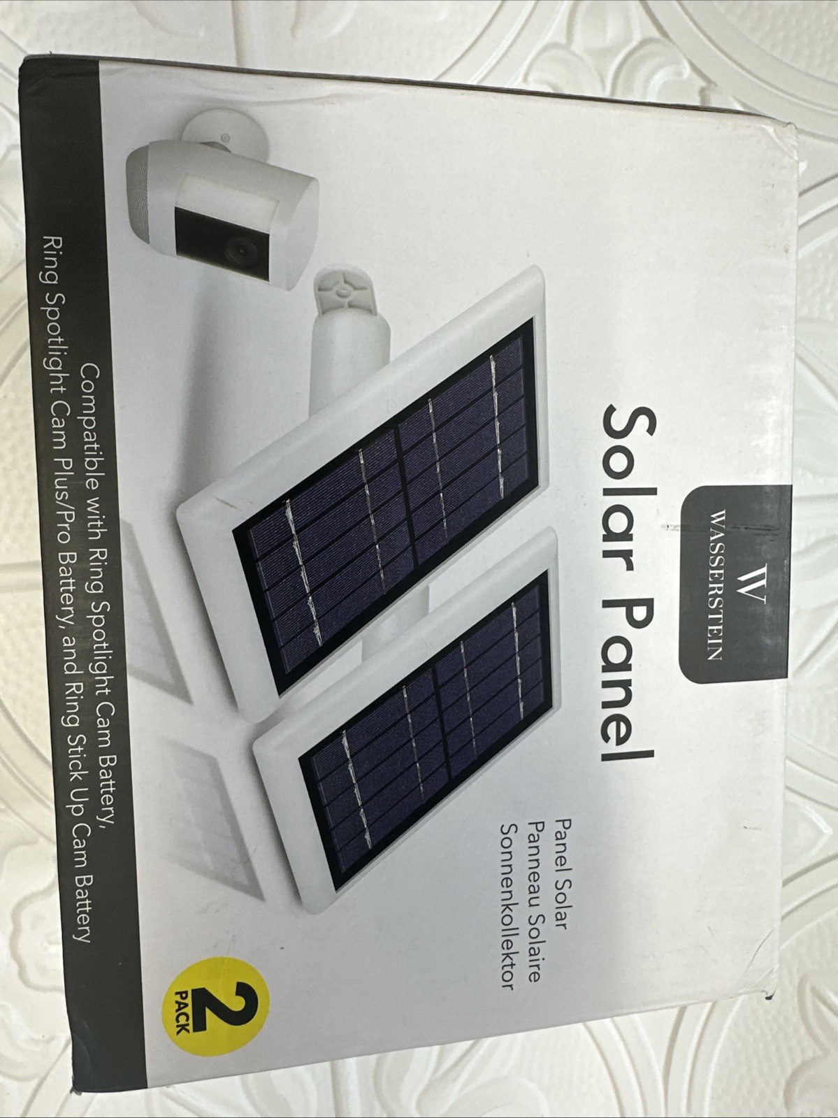 Wasserstein Ring Spotlight Cam/Ring Stick Up Cam Battery cream Solar Panel 2-Pk