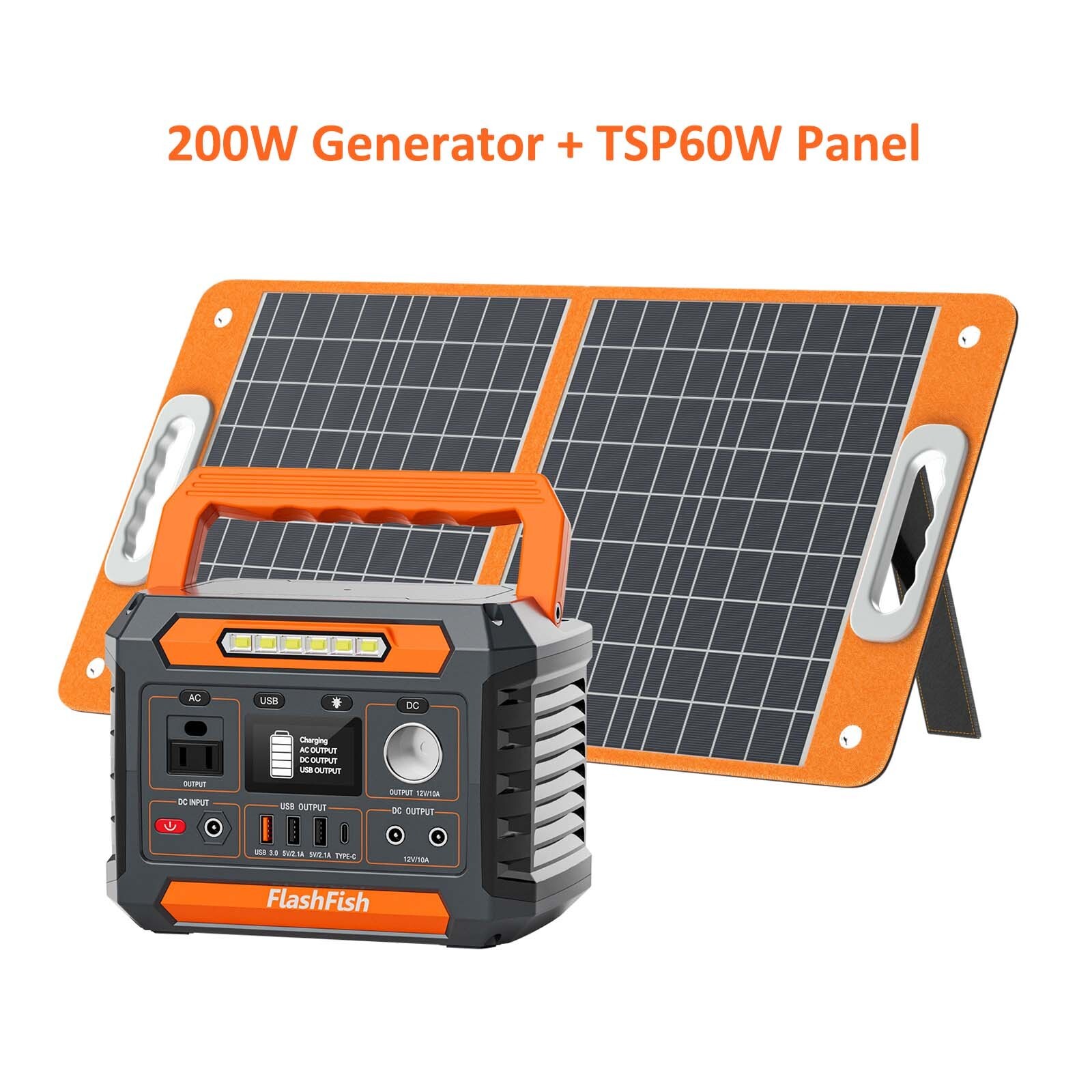 Flashfish 200W Portable Power Station Solar Generator With/Without Solar Panel