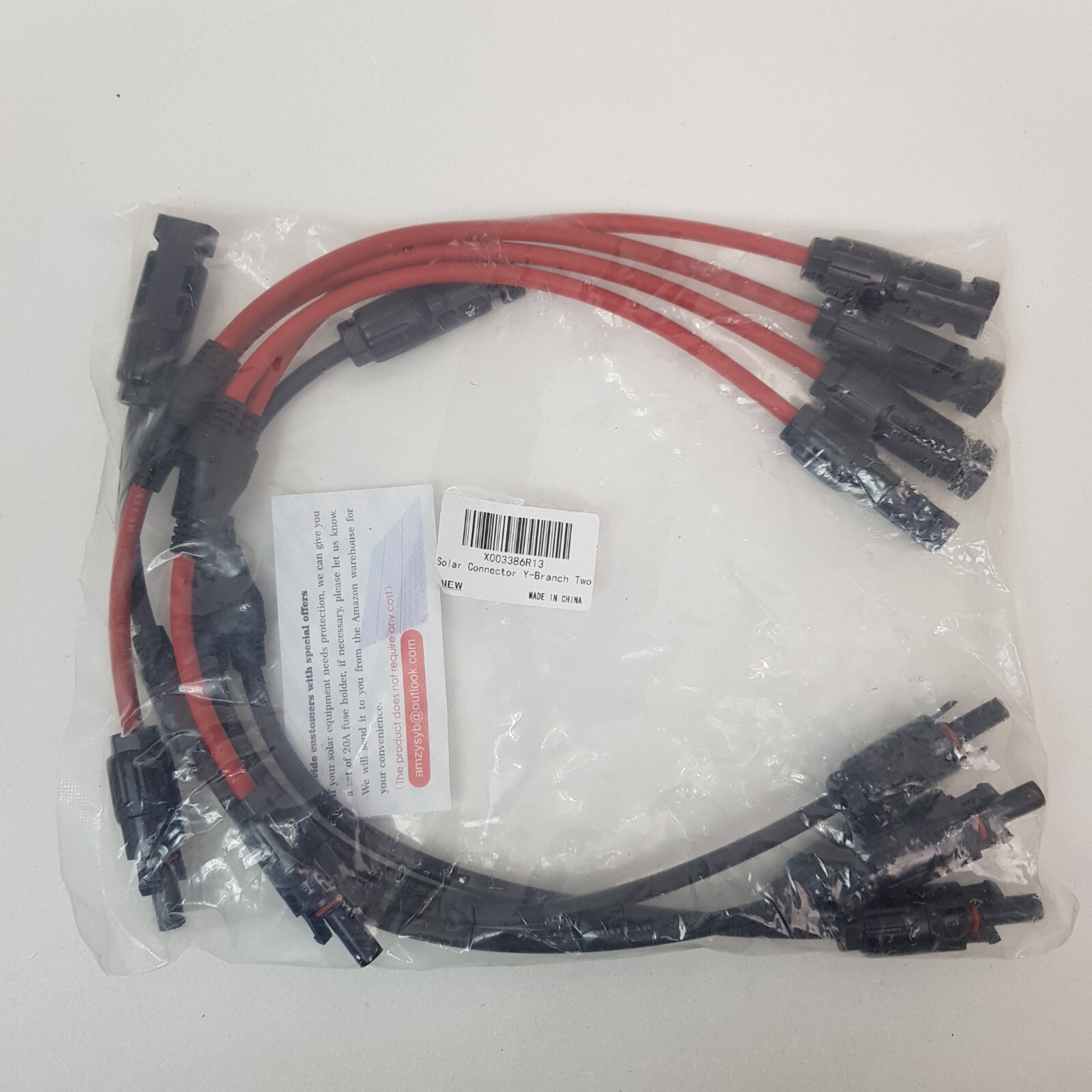 Solar Connector Y-Branch Parallel Adapter Cable Plug (M/FF, F/MM) Two Sets Pairs