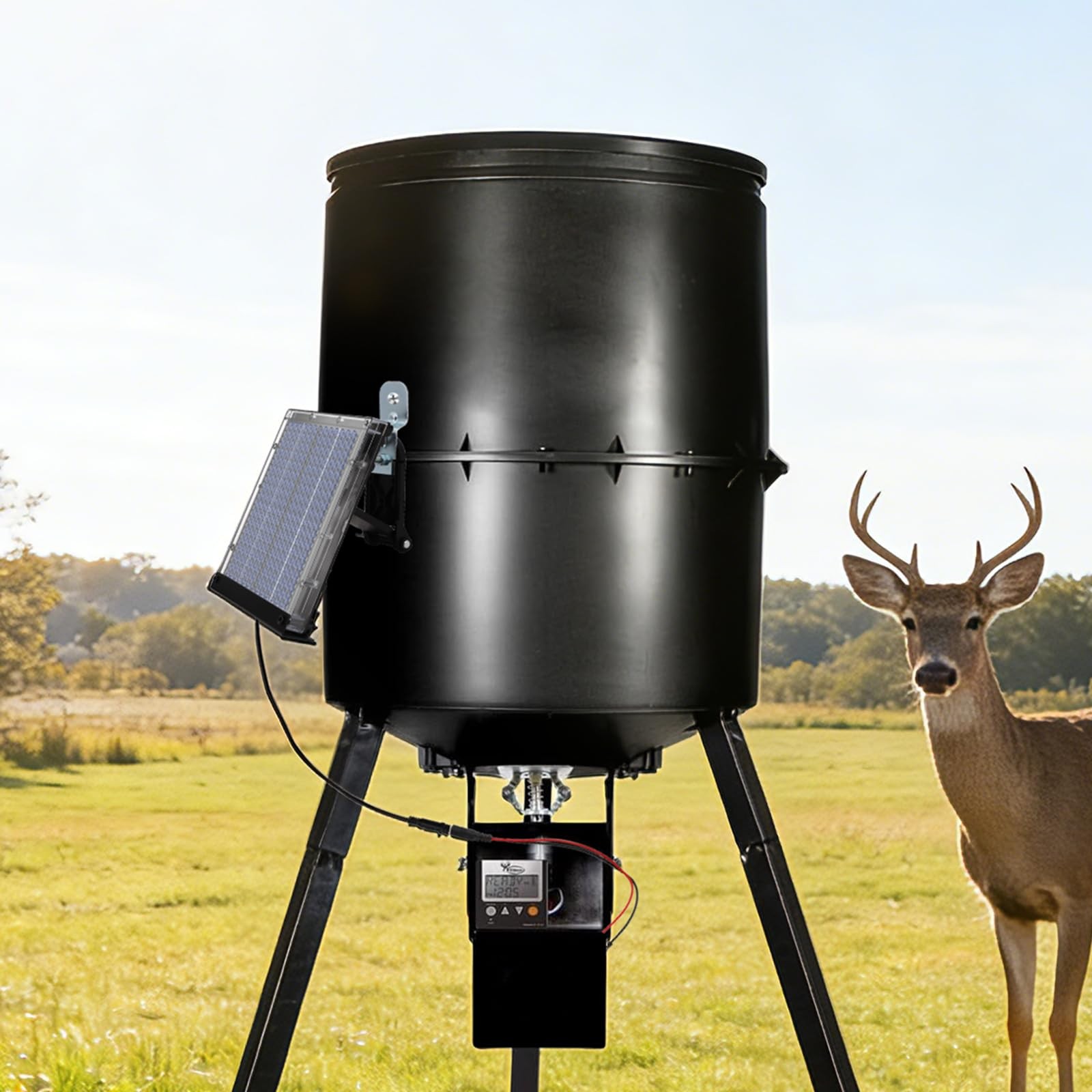 12V Solar Panel with Angle Adjustable Mount Bracket IP65 Waterproof for Deer