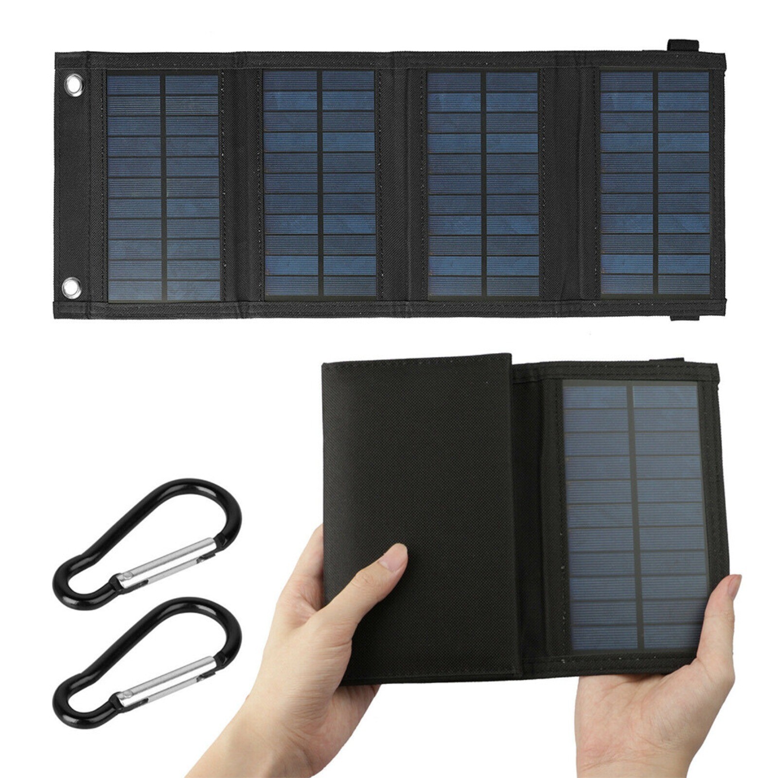 100W USB Solar Panel Folding Power Bank Outdoor Camping Hiking Phone Charger Kit