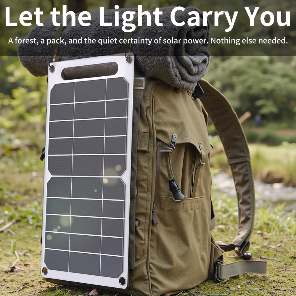 10/20W Portable USB Solar Panel Charger Power Bank for Outdoor Camp Hiking Phone