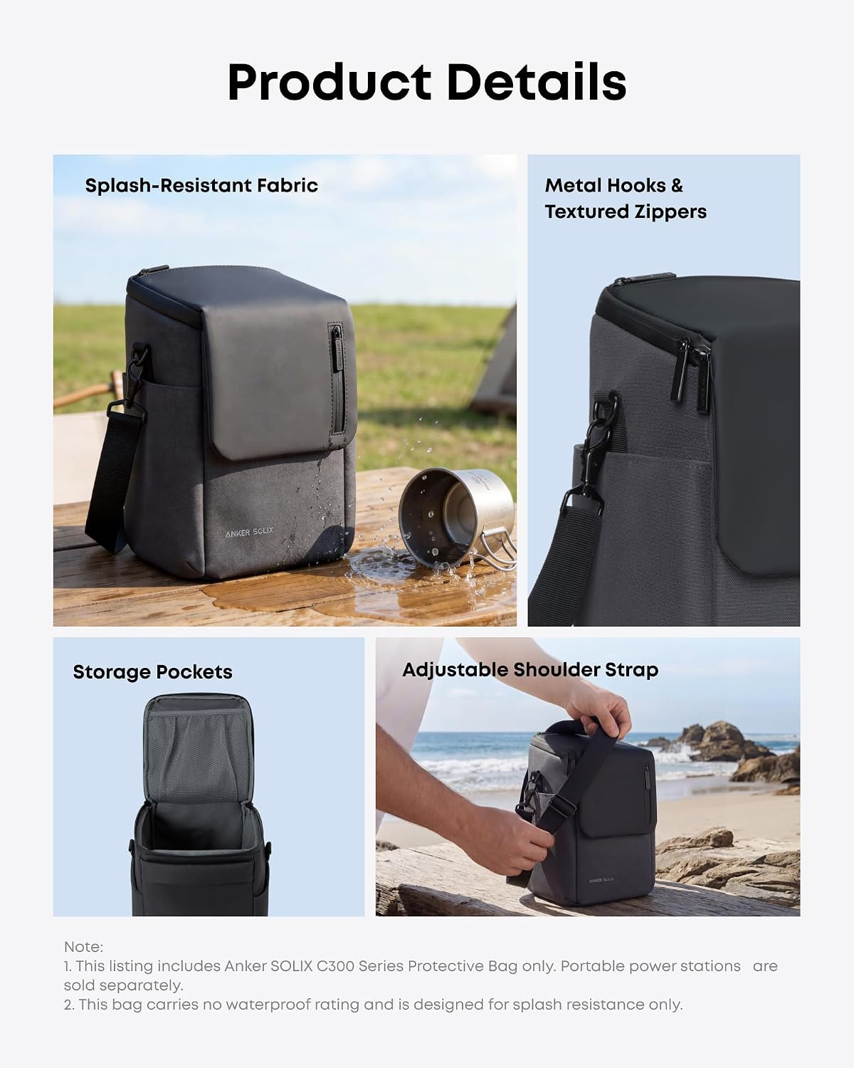 Anker Solar Generator SOLIX C300 with Protective Bag, 288Wh Portable Power Stati