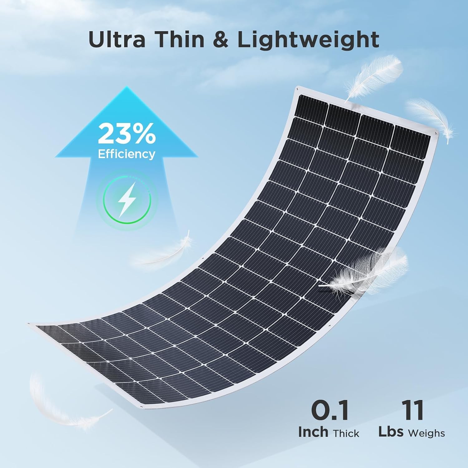 200W Flexible Solar Panel 12V ETFE RV Marine Boat