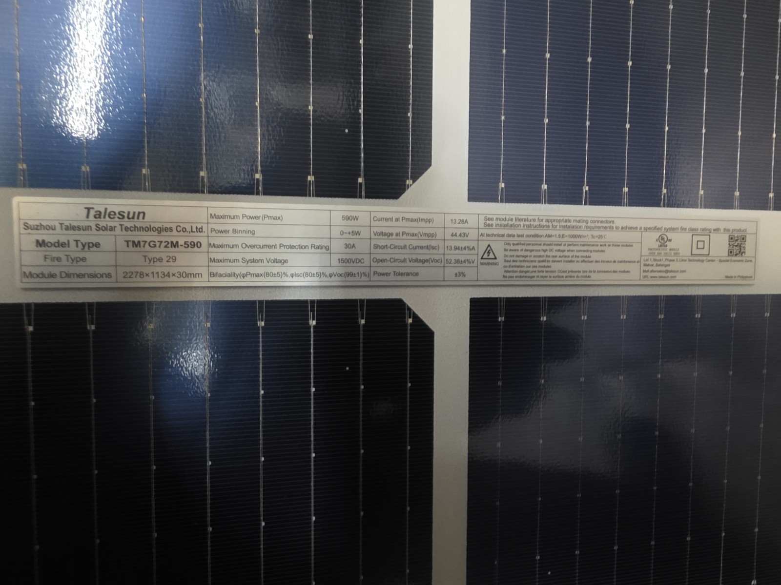 8-Talesun 590W Solar Panel bifacial ship from midwest very limited new & nice