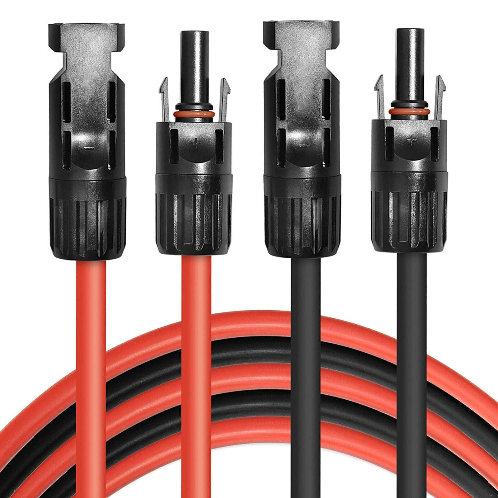 10 AWG Solar Panel Extension Cable PV Wire Connector 1 Pair Black and Red 6mm²