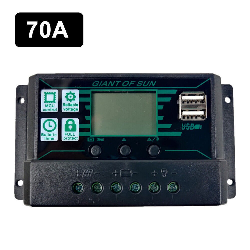 10A-100A MPPT Solar Panel Regulator Charge Controller 12V/24V Focus Tracking