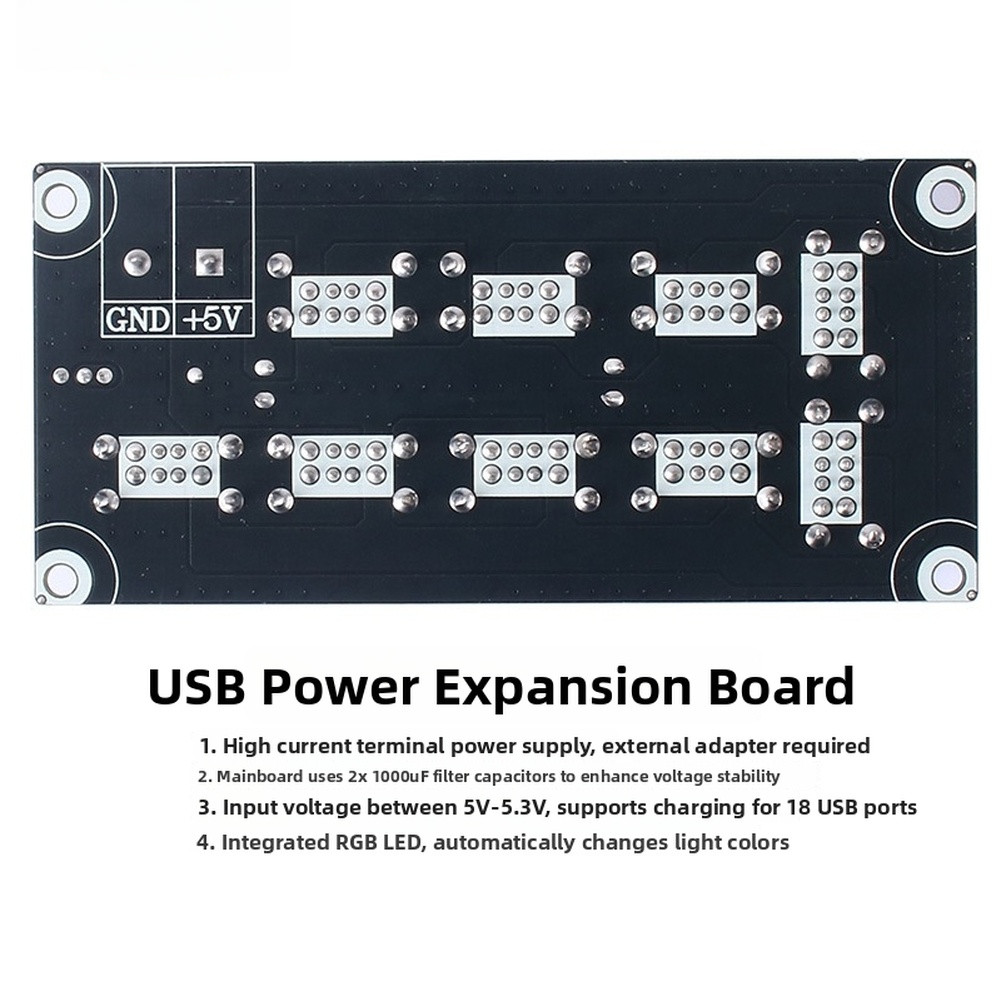 18-Port USB Charging Hub Magnetic Mount High Efficiency Power Splitter