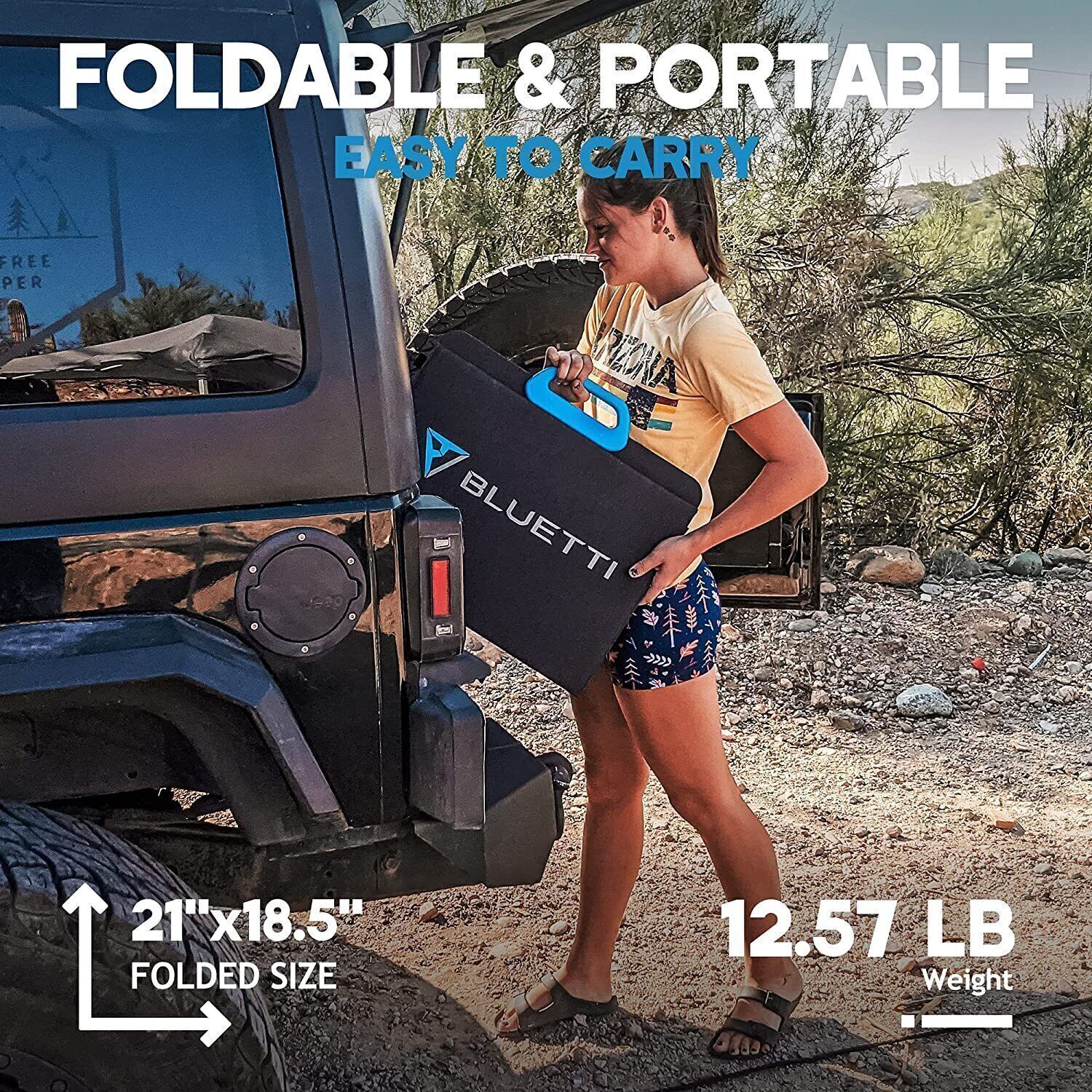 BLUETTI SP100L 100W Portable Solar Panel Kit MPPT Charge Controller OCV 24.6V