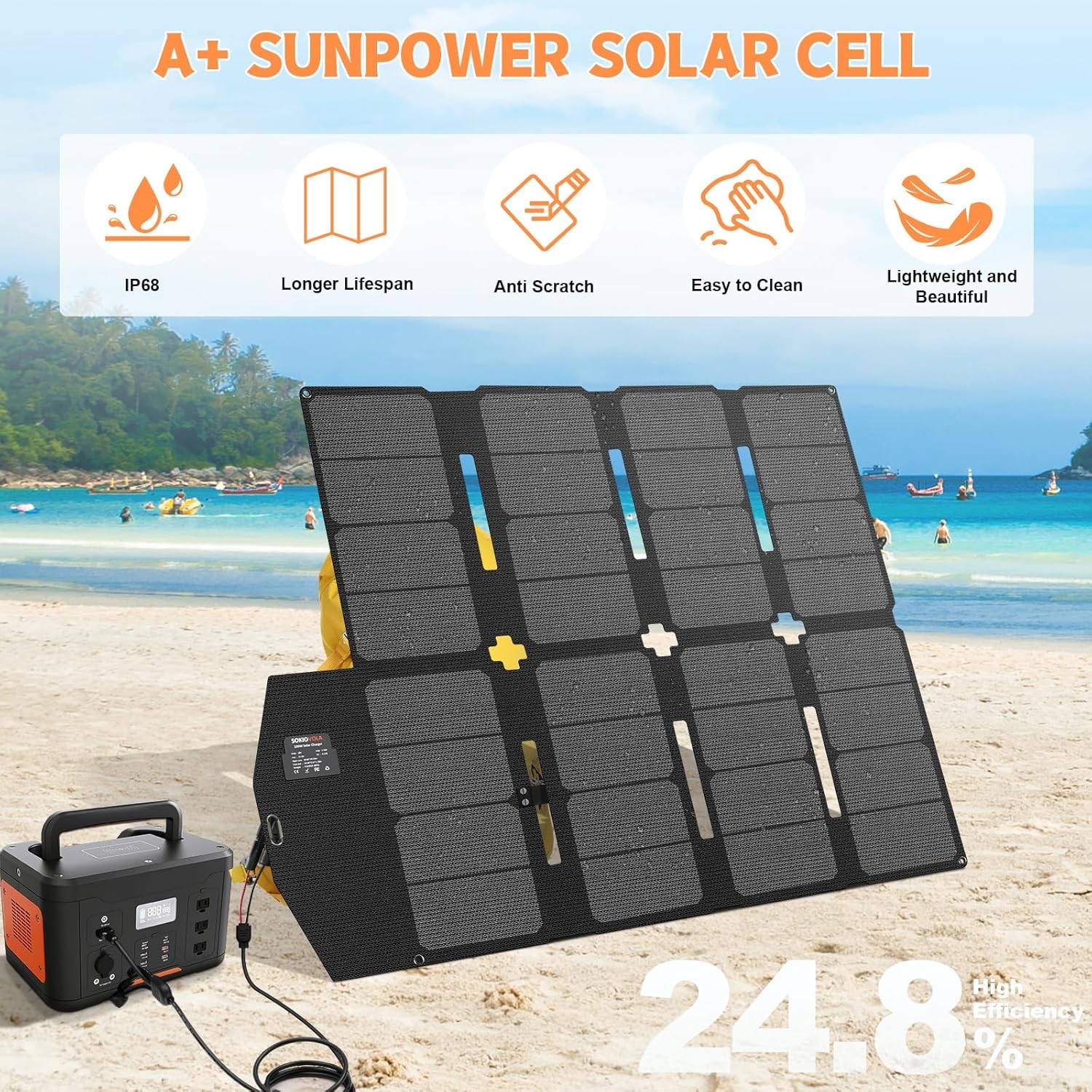 100W Solar Panel MC-4 Foldable Solar Panel Charger Kits 18V IP68 Waterproof