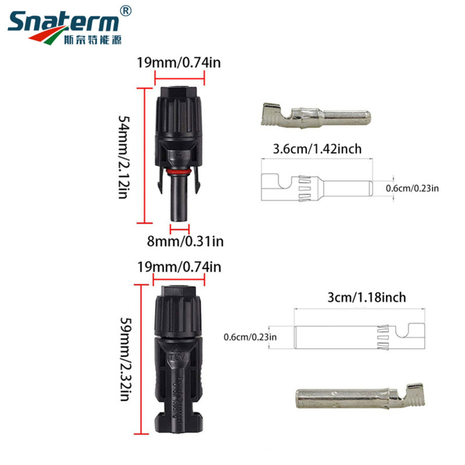 1/5/10 Pairs Solar Cable Connectors Male Female DIY For Solar Panel US