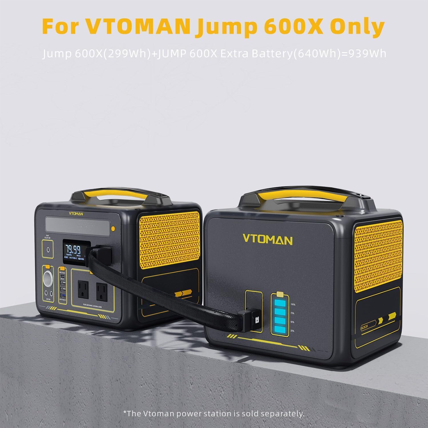 VTOMAN Jump 600X Extra Battery 640Wh for Jump 600X Portable Power Station