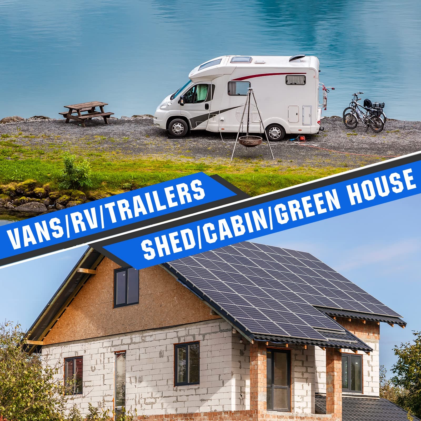 ECO WORTHY 200 Watts 12 Volt/24 Volt Solar Panel Kit with High Efficiency