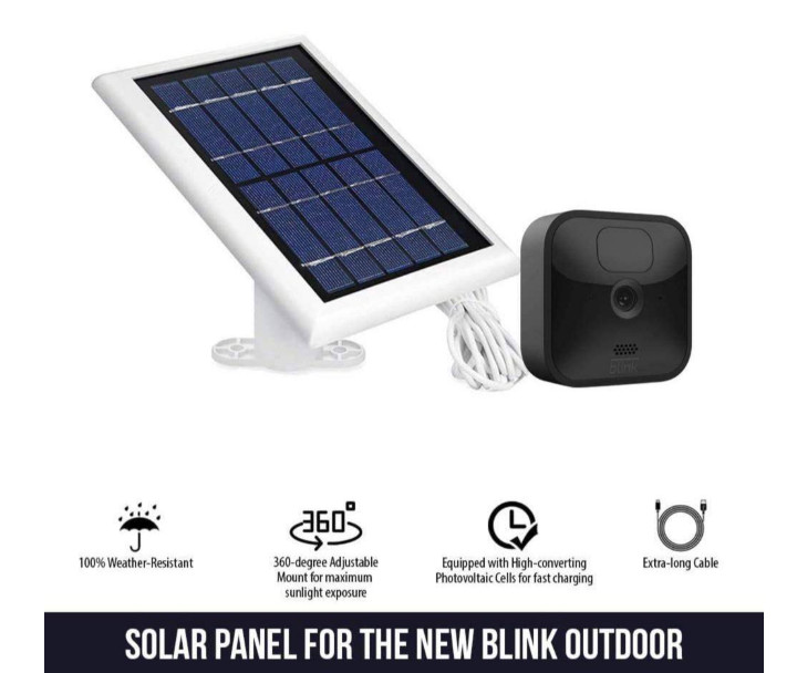 Wasserstein Solar Panel for Blink Outdoor & Blink XT2/XT Camera (2-Pack, White)