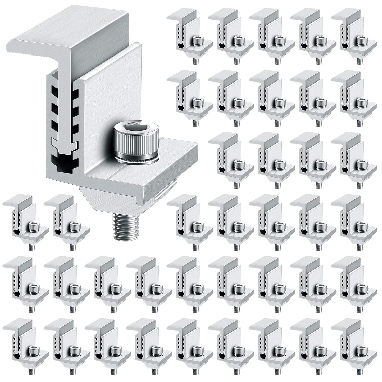 Adjustable Solar Panel End Clamps – Pack of 40