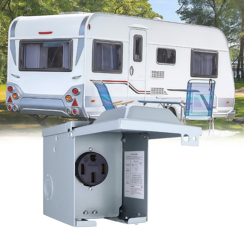 Camping Site 50A Power Supply Inlet for Motorhome 14-50R Charging Waterproof