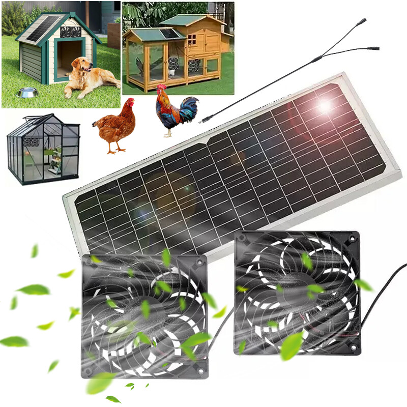 30W Solar Powered Fan for Shed,Chicken Coop,Greenhouse Waterproof Exhaust Fan us