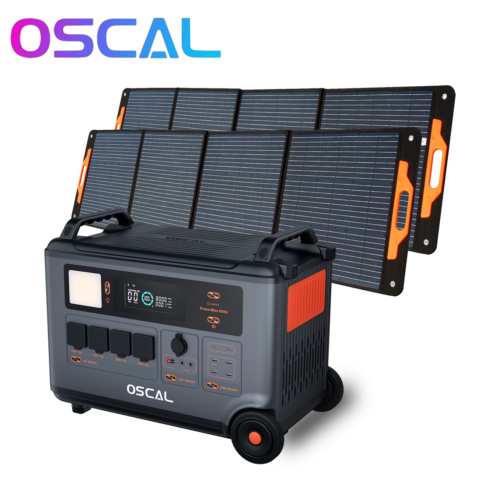 Blackview OSCAL PowerMax 6000W Portable Power Station 3600Wh +2x200W Solar Panel