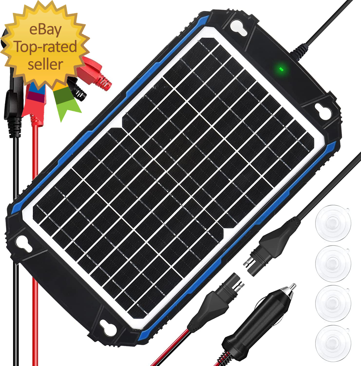 Waterproof 12W 12V Solar Battery Charger & Maintainer Pro
