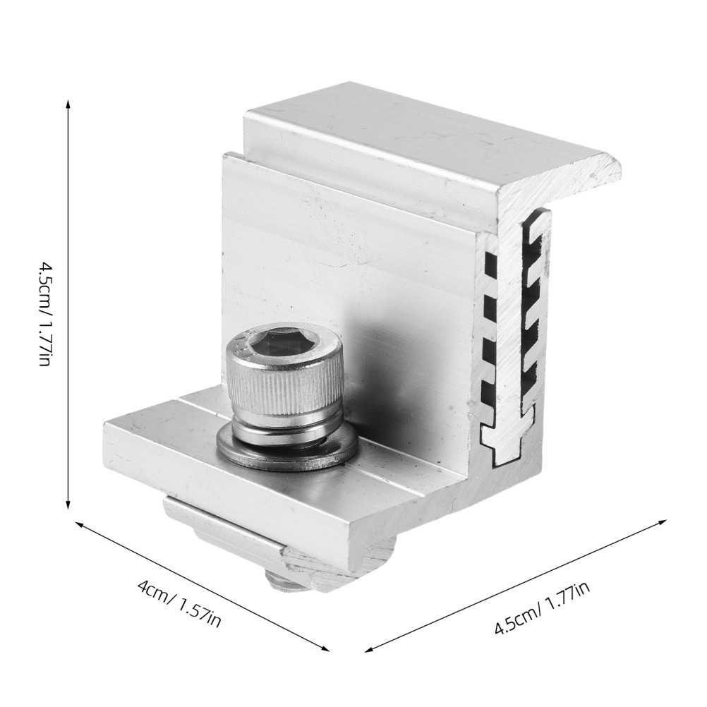 10Pcs Reusable Aluminum Solar Panel Clamps for Mounting Silver
