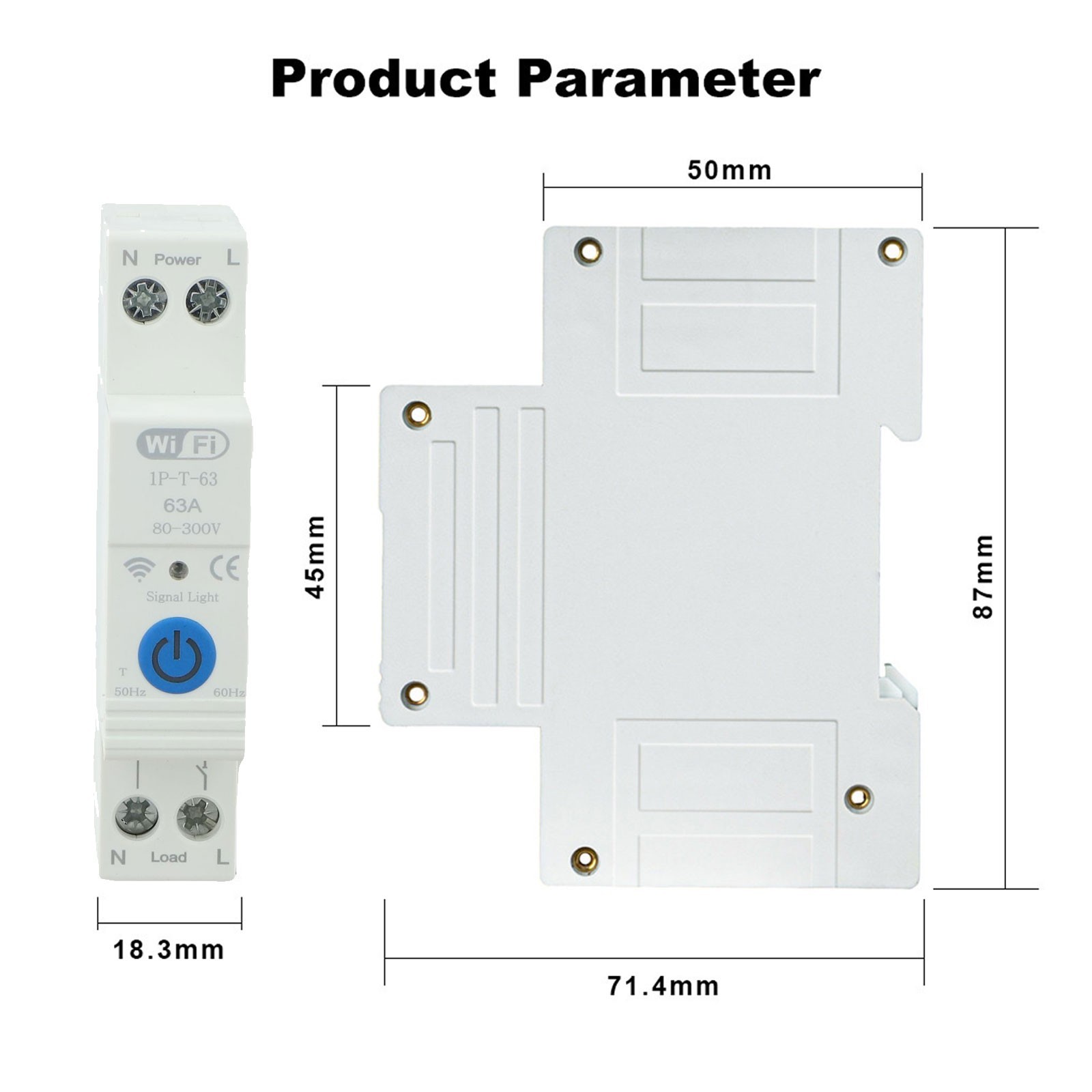 Wifi Enabled 63A Smart Circuit Breaker with Remote Voice Leakage Protection