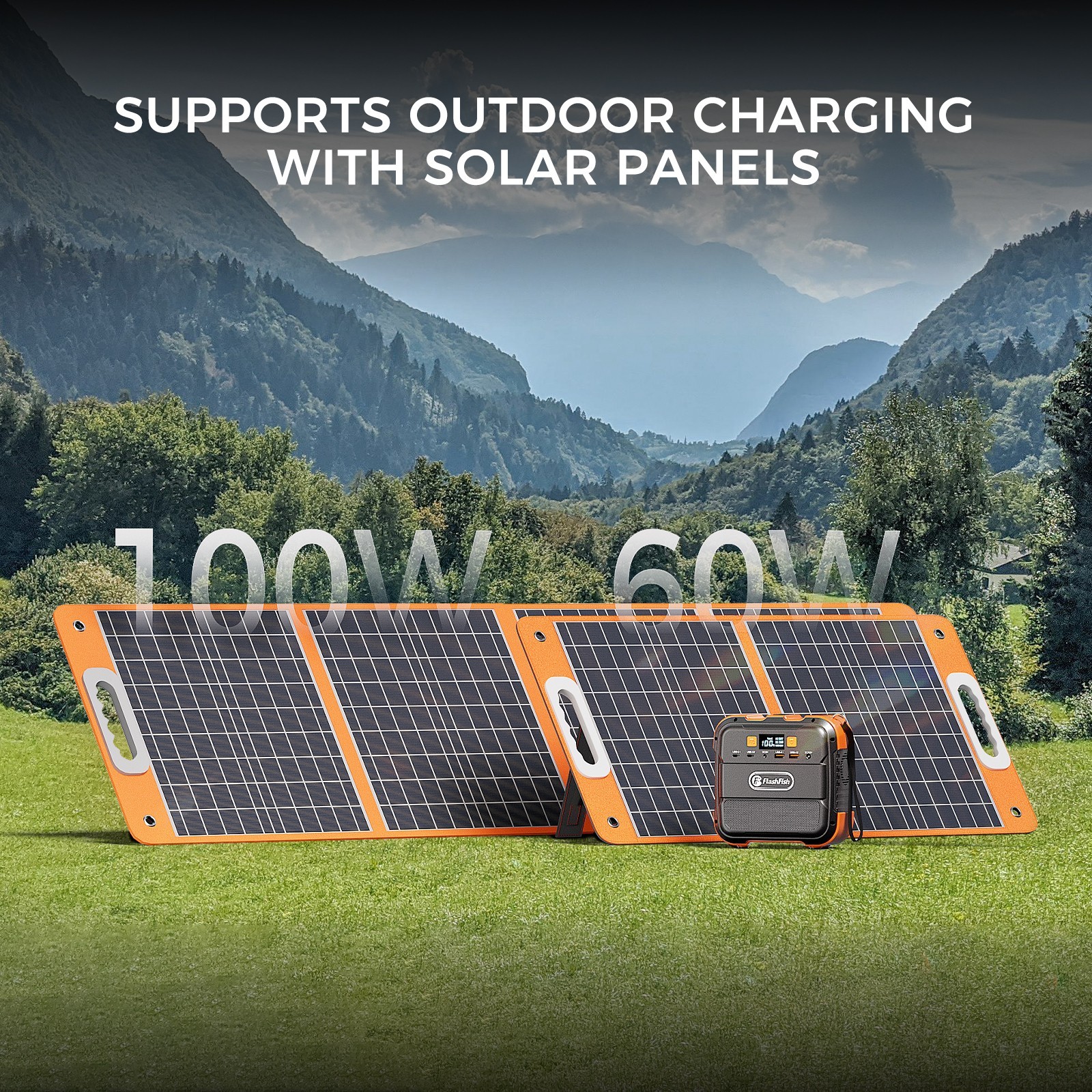 230V 120W Portable Power Station Generator with 100W Solar Panel for Camping