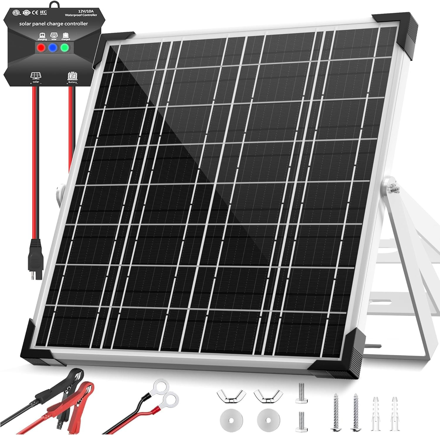 Mantenedor del cargador de bateria solar 20 W Y 12 V Impermeable Para Coche