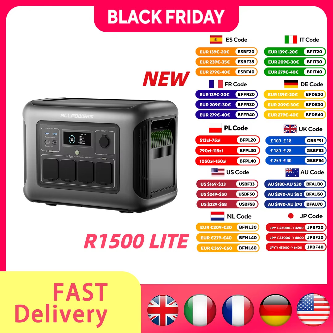 LITE Portable Power Station 1056Wh Lifepo4 Battery 1600W (3200W Peak) AC Output