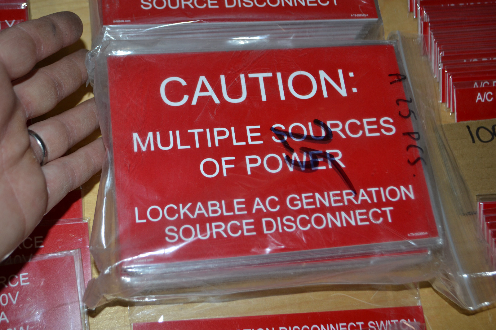 319 ~ Solar PV Warning Label Placards ~ Power Supply Sources for Utilities ~ g