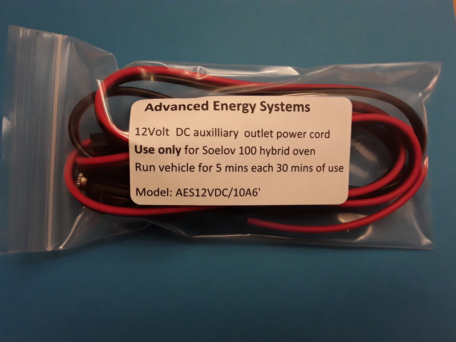 AES AUXILLIARY 12 VOLT CORD FOR SOELOV 100 / MADE IN THE USA