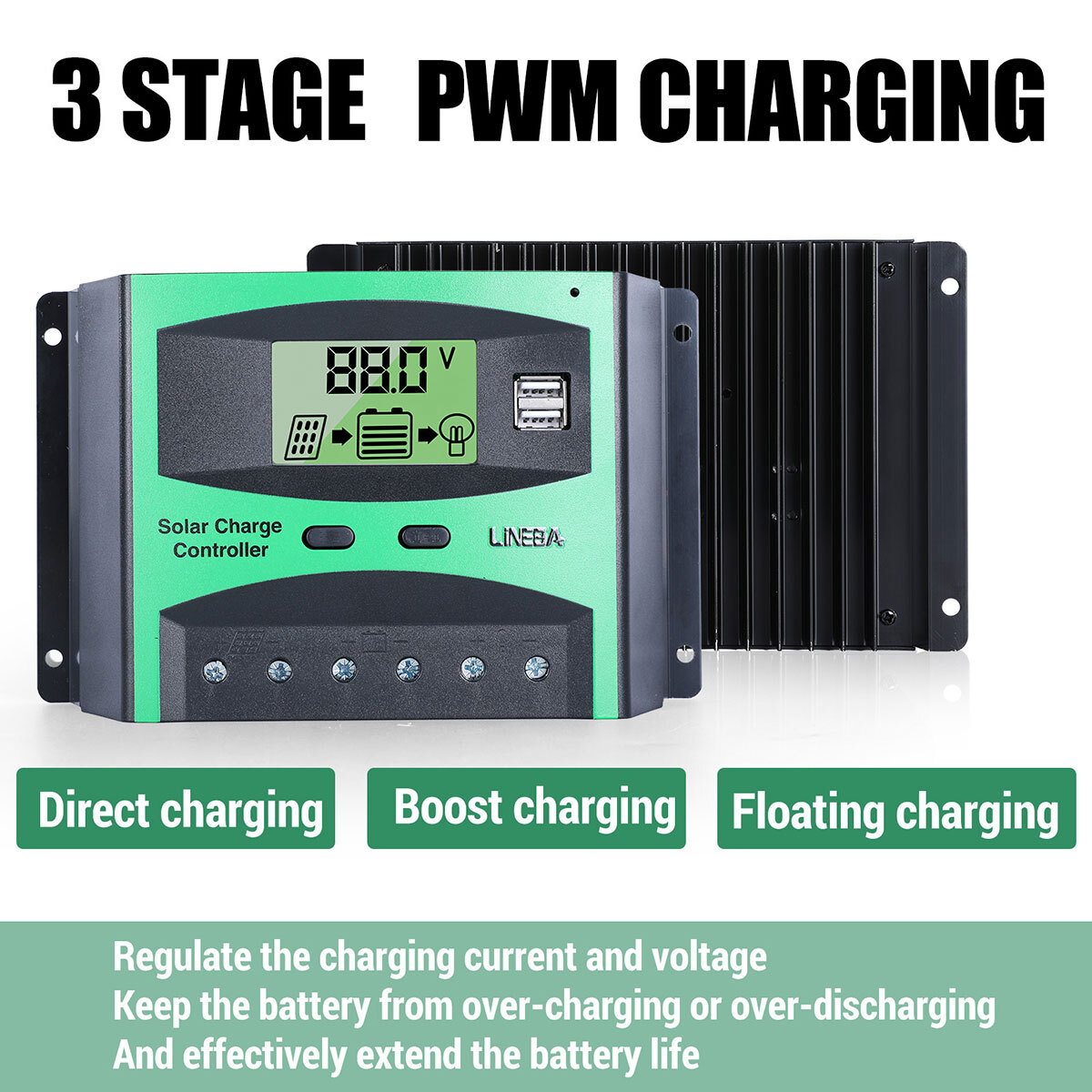 30-60A MPPT Solar Panel Regulator Charge Controller Auto Focus Tracking 12V/24V