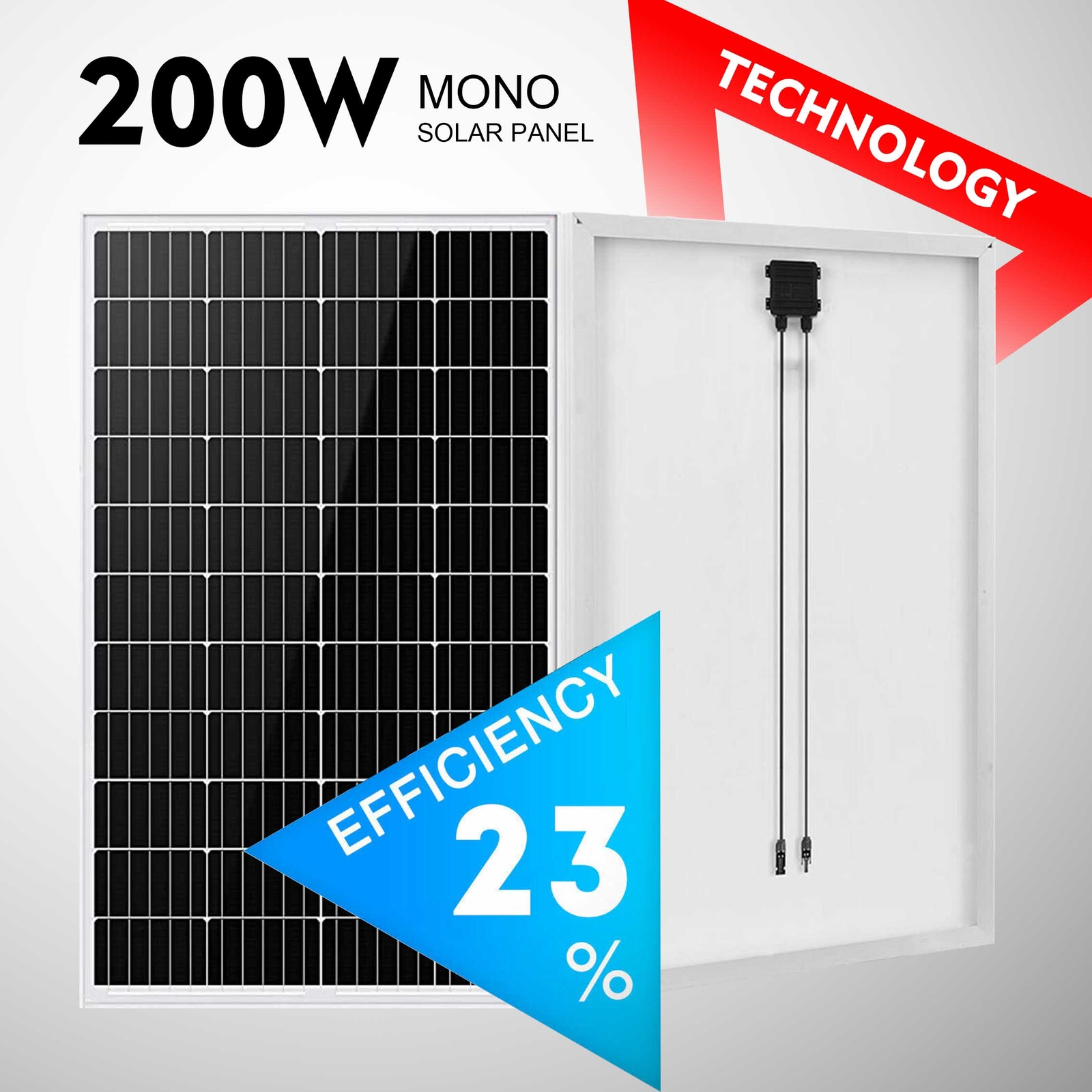 200W Watt Mono Solar Panel 12V Battery Charger Home Boat RV Garden Off Grid