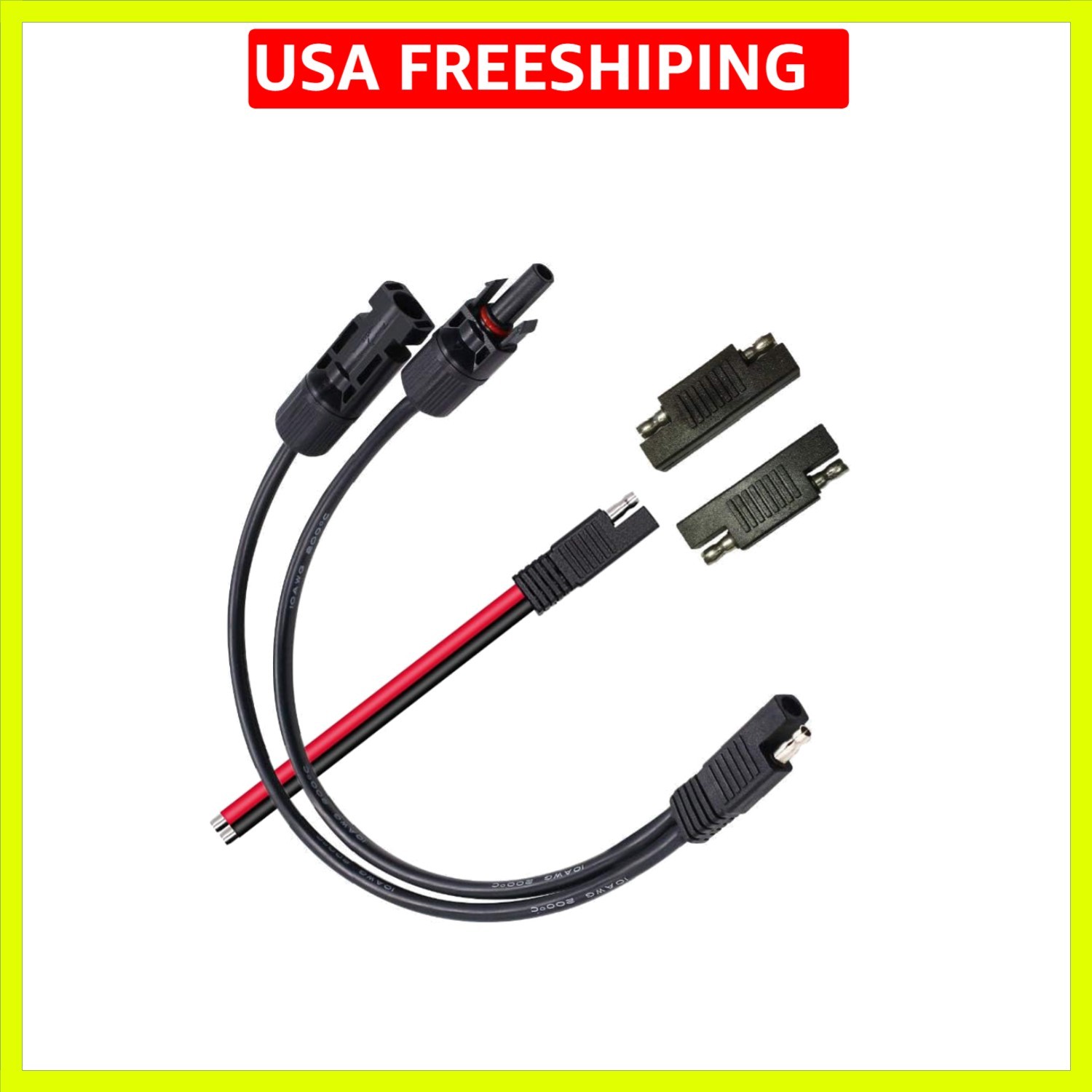 Solar Panel Connectors 10AWG Compatible with MC-4 Solar Connecter to SAE Adap…