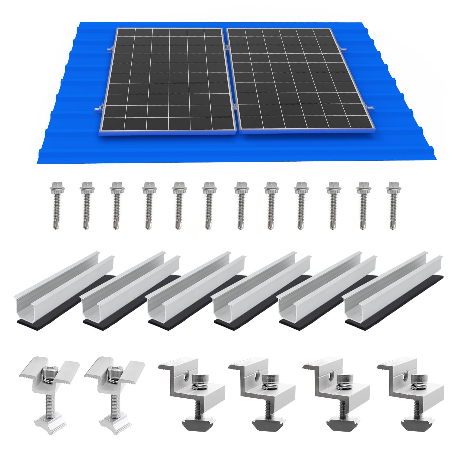 Solar Panel Mounting Brackets, Roof Mount Kit, Rails and Clamps Included for …