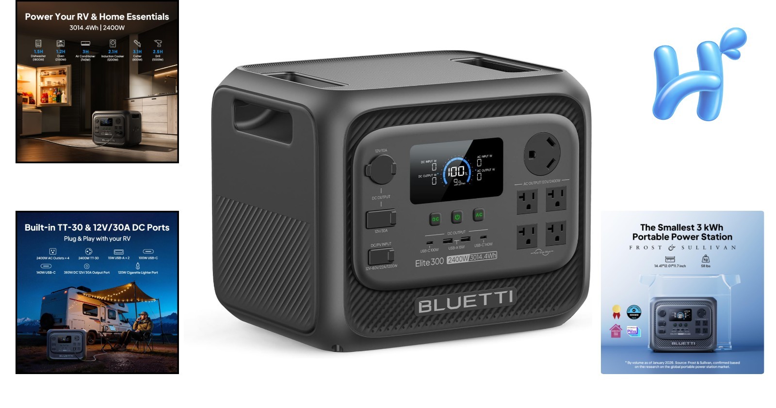 High Capacity Elite 300 Portable Power Station | Reliable Home Backup & RV Power